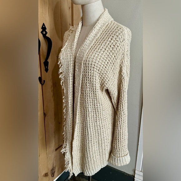 Free People I’ll Be Around Cozy Knit Cardigan Oatmeal Cream XS - Picture 4 of 5
